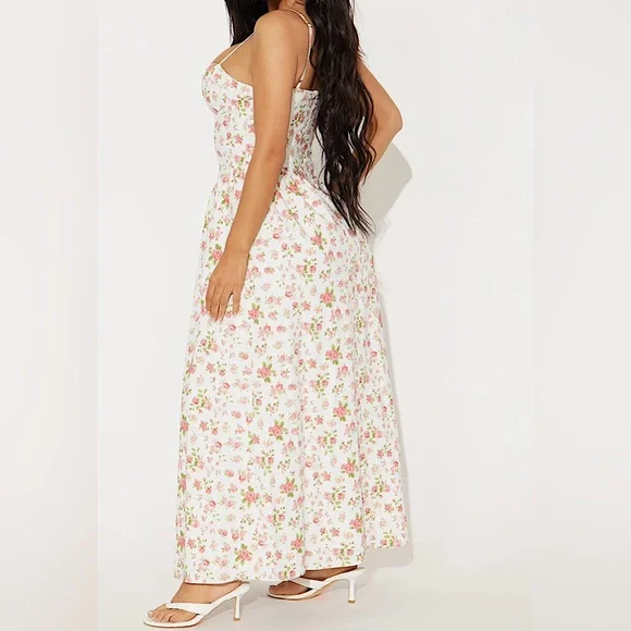 🌺💮 NWT Floral Poplin Maxi Dress Sz L 💮🌺 - Picture 3 of 3